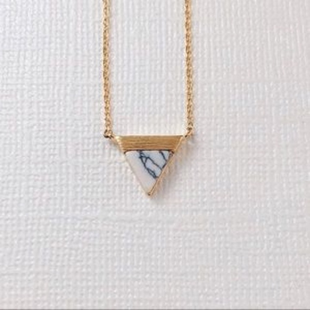 2 marble triangle necklaces